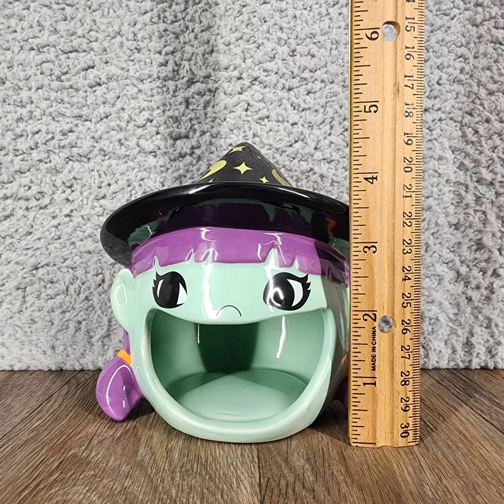 Target‎ Halloween Witch Candy Bowl Sponge Holder Mint Green Purple Celestial Hat